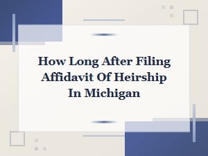 Timeline After Filing an Affidavit of Heirship in Michigan